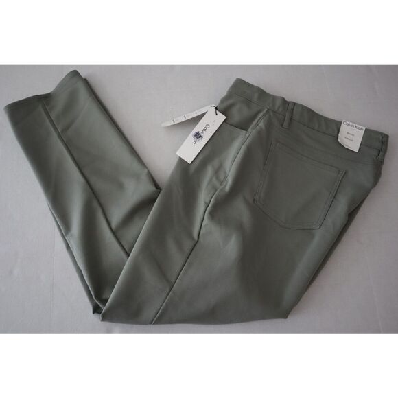 Calvin Klein 40VM614 Men's Sz 38x32 Shadow Gray Move 365 Slim Fit 5-Pocket Pants - Picture 10 of 12
